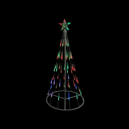 4' White Single Tier Bubble Cone Christmas Tree Lighted Yard Art Decoration - Multi
