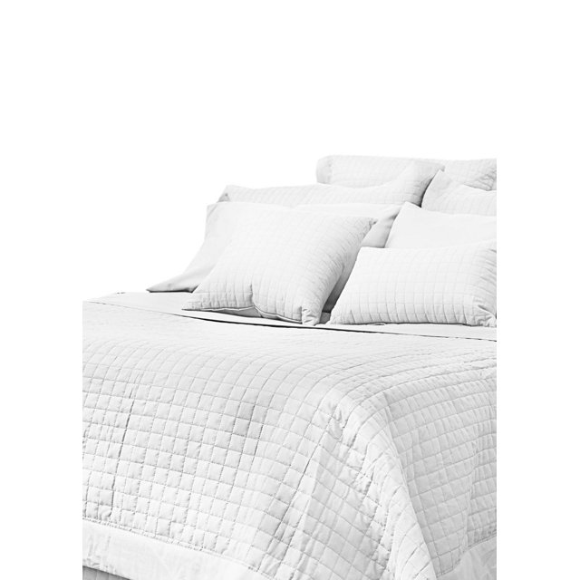 Ens. housse de couette matelassée Grid de Gouchee Design en microfibre