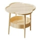 thumbnail image 4 of Mesa auxiliar de 2 niveles, estante de almacenamiento para mesa de sofá, mesa auxiliar moderna, mesa de té pequeña para espacio pequeño, habitación, amarillo claro, 4 of 7