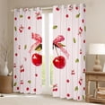 thumbnail image 2 of Manfei Red Cherry Bow Print Black Out Curtains for Girls, Sweet Fruit Ribbon Bows Curtains Pack of 2 (42x63 Each), 2 of 6