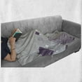 thumbnail image 6 of Abstract Soft Flannel Fleece Throw Blanket, Geometric Composition Different Colored Squares Striped Dotted Rhombus, Cozy Plush for Indoor and Outdoor Use, 70" x 90", Purple White Grey, by Ambesonne, 6 of 6