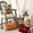 thumbnail image 5 of Sm:)e Sunflower Bow Maple Leaves Pumpkin Fall Pillow Covers 18x18 Inch Set of 4, Cushion Covers for Sofa Seasonal Home Decor, 5 of 8