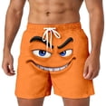 thumbnail image 3 of ibiyuan Mens Funny Swim Trunks Cute 3d Cartoon Face Stretch Swimming Board Shorts Drawstring Waist Mens Bathing Suits Beach Surf Swimwear, 3 of 5