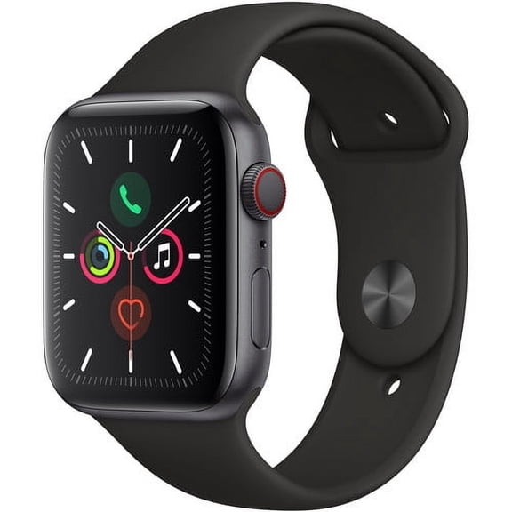 Apple Watch Series 5 (GPS) 44mm Space Gray Aluminum Case with Black Sport Band (Used)