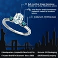 thumbnail image 2 of Gem Stone King 14K White Gold Sky Blue Aquamarine and Blue Diamond Engagement Ring for Women | 1.40 Cttw | Oval 8X6MM | Gemstone March Birthstone | Size 9, 2 of 6