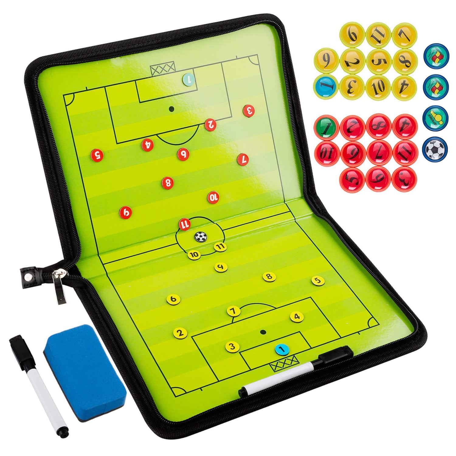 Football Tactics Board Foldable Football Setting Book with Pen