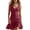 Wine, variant on Eawtki Women's V Neck Sleeveless Mini Dress Button Front With Pockets Ruffle Hem Loose Fit Casual Summer A Line Dress
