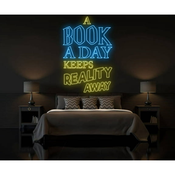 Glowneon Book Quote Neon Sign. Motivation Quote Wall Decor