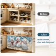 thumbnail image 4 of Coastal Snowman Christmas Cabinet Curtain 32"Wx55"L, Dustproof Pantry Door Curtain with Self Adhesive Tape, Xmas Tree Starfish Beach Tall Storage Cover Privacy Drape for Bathroom Kitchen Laundry Room, 4 of 9