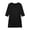 Black, variant on Notched Split V Neck 3/4 Sleeve Dual Side Patch Pocket Solid Longline Loose Tunic Plus size Top for Women All Season Casual Daily Loungewear