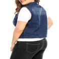 thumbnail image 5 of Agnes Orinda Gilet Veste en Denim Sans Manches à Boutons Décontracté pour Femmes Grande Taille, 5 of 5