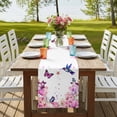 thumbnail image 4 of Table Runners 108 Inches Long Dress Scarves, Pink Flower Farmhouse Coffee/Dining/Kitchen Table Runner for Living Room, Spring Floral Butterflies Elegant Pastoral Birds 13x108 Inch, 4 of 9