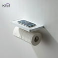 thumbnail image 2 of Kibi Bathroom Brusheded Nickel Hardware Accessory Wall Mounted Tissue Holder with Shelf, 2 of 3