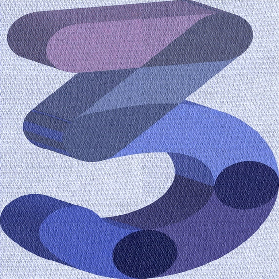 Ahgly Company Machine Washable Indoor Square Transitional Sapphire Blue Area Rugs, 7' Square
