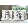 thumbnail image 6 of Ambesonne Live Laugh Love Throw Pillow Cover 4 Pack, Phrase Dots, 16", Black White Yellow, 6 of 7