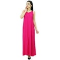 thumbnail image 2 of Bimba Robe Maxi Unie à Bretelles Spaghetti pour Femme pour l'Été, Tenue de Plage, Robe d'Été, 2 of 9