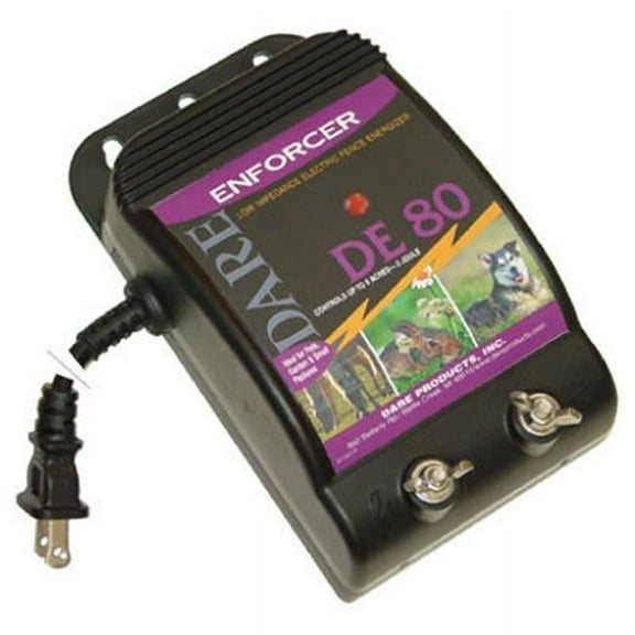 Dare Enforcer Ultra Low Impedance Electric Fence Energizer DE80 - 110V Plug-In Charger