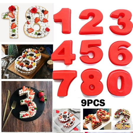 

Silicone Number Cake Mold Number Cake Baking Pan Mold for Birthday and Wedding Anniversary Silicone 3D Cake Mold Number 0-8