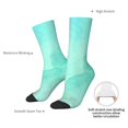 thumbnail image 4 of Vsdgher Cyan Mint Marble Crew Socks for Men & Women, Breathable Casual Athletic Ankle Socks, 4 of 6