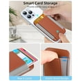 thumbnail image 5 of MagSafe Card Holder Wallet for iPhone 16/15/14/13/12 Series, Credit Card Holder, Leather Wallets Stick on Wallet for Phone Case, Brown&Gray, 5 of 9