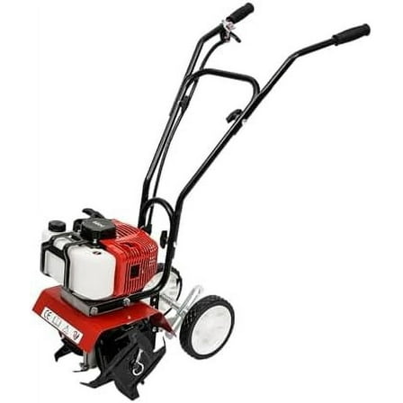 Upgrade Mini Tiller Cultivator, 52CC 2-Stroke Rototiller Gas Powered Lightweight Garden Tiller Cultivator for Farm Plant & Lawn Digging, Weed Removal & Soil Cultivation$$Garden &