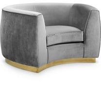 Meridian Furniture Julian Velvet Accent Chair in Gray and Gold