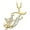 Yellow, variant on 14K Yellow Gold Finish Round Cut White Diamond 925 Sterling Silver Diamond Cute Elf Angele With F Initial Letter Pendant Necklace for Women