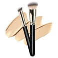 thumbnail image 1 of 2 Pack Foundation Brush With Round Slanted Makeup Brush And Mini Angled Concealer Brush Flat Top Nose Contour Brush Perfect, 1 of 9