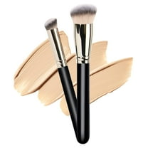 2 Pack Foundation Brush with Round Slanted Makeup Brush and Mini Angled Concealer Brush Flat Top Nose Contour Brush Perfect