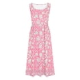thumbnail image 5 of Bajo Vestido Pantalones Cortos Mujeres Casual Cuello Redondo Impresión Verano sin Mangas Bolsillos Vestido para Ocasiones Casuales, Diarias Y de Fiesta, 5 of 5