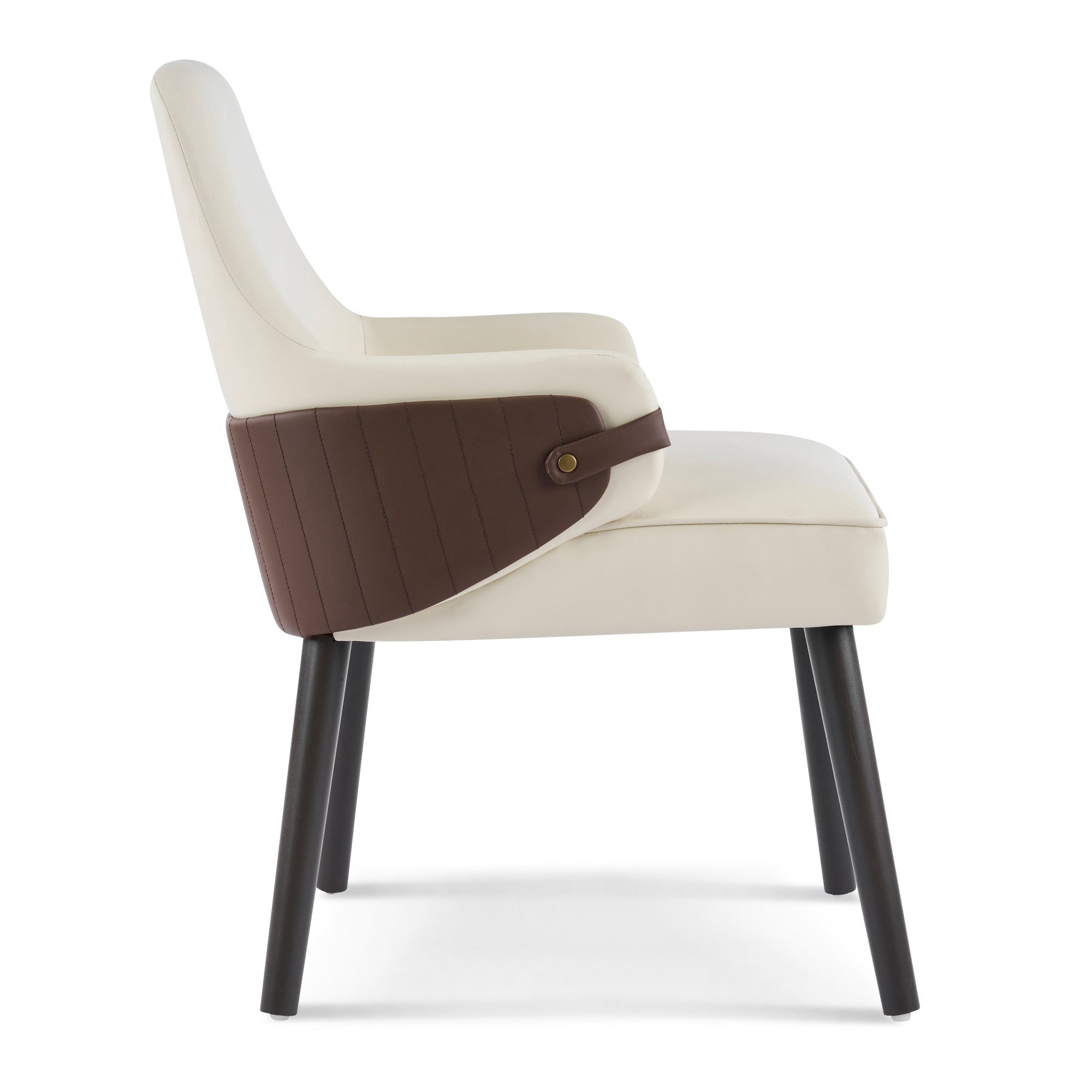 Sailvan Dining Chair Set of 2,Two-Tone Fabric Armchair with Sturdy Wood Frame,Modern Accent Chairs for Dining Room,300lbs Beige&Brown