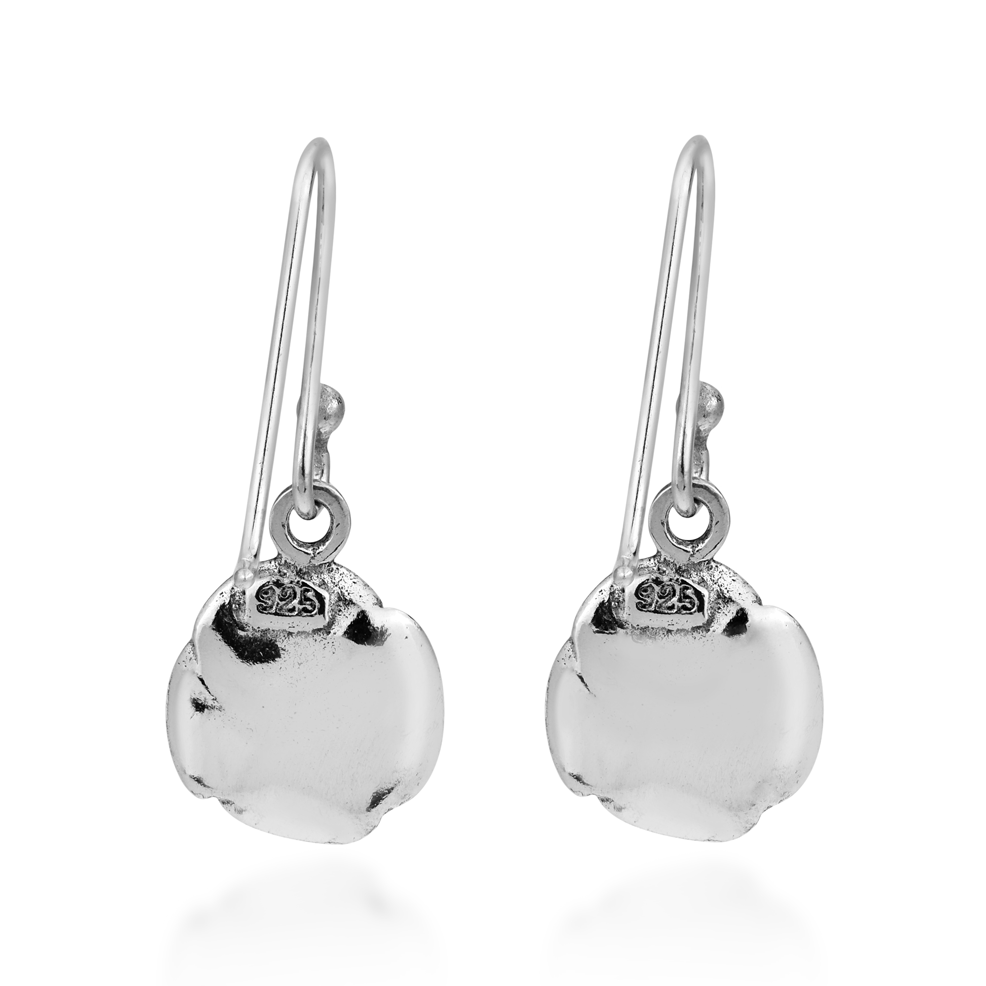 Aeravida Blooming Vintage .925 Sterling Silver Rose Flower Dangle Earrings | Dainty Sterling Silver Dangle Earrings | Earrings for Women | Rose Dangle Earrings | Vintage Dangle Earrings