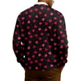thumbnail image 4 of QHRMKOG Valentine's Day Cardigan Sweaters for Men Cute Heart Cardigan Print Relaxed Fit Long Sleeve V Neck Button Up Cardigan Sweaters Trendy Ribbed Knit Sweaters Black 4XL, 4 of 7