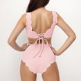 thumbnail image 5 of XIYON Bikini Sets For Women Ladies High Waist Petal Bikini Set Solid Color Two Piece Swimsuit Vintage Beachwear, 5 of 5