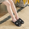 thumbnail image 5 of Slippers for Women, white spider doodle black Womens Slippers Fuzzy Winter House Shoes, Soft Anti-Skid Slippers Indoor and Outdoor, 5 of 7