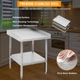 thumbnail image 3 of 12x24x30 Inch Stainless Steel Equipment Grill Stand Table 400 Lbs Capacity NSF Certified with Adjustable Legs,2" Edge Baffle,Commercial Prep & Work Table for Hotel,Home,Commercial Restaurant Kitchen, 3 of 7