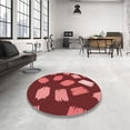 thumbnail image 3 of Ahgly Company Indoor Round Patterned Cranberry Red Area Rugs, 3' Round, 3 of 6