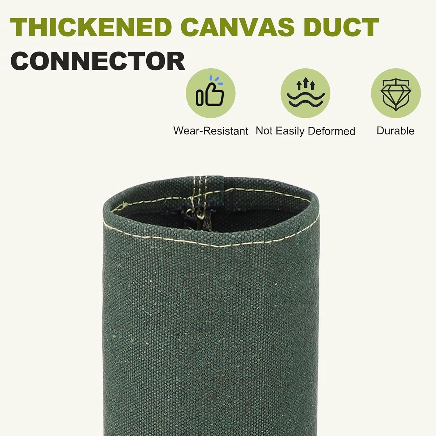 MKEUDQ-Duct Connector (4") - Flexible Canvas Female Fit Air Duct Vibration Noise Reducing Ducting Coupler Pipe Fitting Coupling for HVAC Ventilation Exhaust Fan Vent Systems, Green