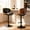 Brown, variant on Gianna Modern Adjustable Swivel Bar Stool with Back, PU Leather Upholstered Bentwood Design and Footrest for Kitchen Counter, Bar or Dining Room