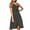 Gray, variant on Lmnyox Summer Casual Sleeveless Dress for Women Spaghetti Strap V Neck Midi Dress Flowy A Linen Sundress