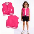 thumbnail image 2 of YOUYEDIAN Kids Sweatsuit Sleeveless Button Down Vest and Casual Solid Color Shorts Set, 2 of 5