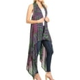 thumbnail image 4 of Sakkas Ivana Women's Oversized Draped Open Front Sleeveless Cardigan in Tie Dye - Purple - One Size Regular, 4 of 5