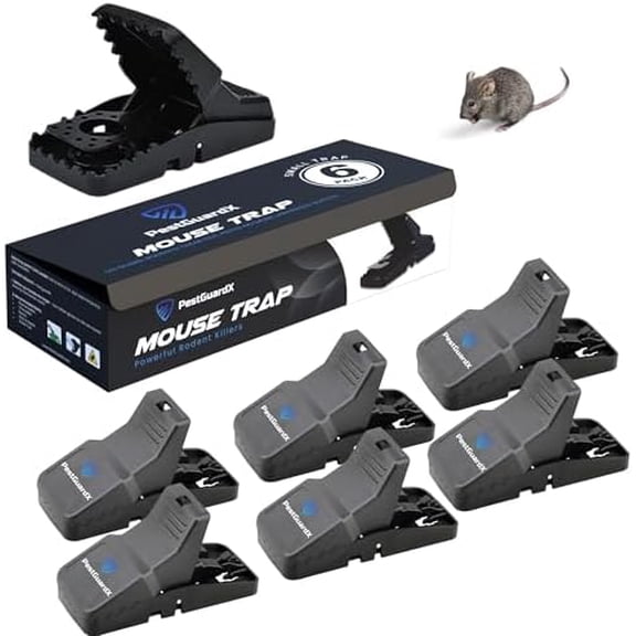 Mouse Traps Indoor - 6-Pack Reusable, Sanitary Snap Traps for Mice & Small Rodents – Easy-to-Use, High-Sensitivity Mouse Traps for Kitchen, Garage, Home, Office (4"x1.9"x2.3")$$Garden &