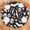 thumbnail image 2 of Black Halloween Spooky Elements Round Fitted Tablecloth with Elastic Edge,Dining Table Cover Waterproof,Outdoor Round Tablecloth for Camping,Dining,Indoor and Outdoor, 2 of 7