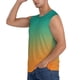 thumbnail image 3 of Balery Orange To Teal Gradient1 Camisetas sin mangas para hombre, absorbe la humedad y protege contra el mal olor.-Small, 3 of 7
