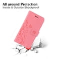 thumbnail image 5 of iPhone XR Wallet Case, Dteck Embossed Flower Butterfly Magnetic Flip PU Leather Folio Stand Case Cover Built-in Card Slots & Money Pocket, with wrist Strap, For Apple iPhone XR 6.1 inch, Pink, 5 of 6