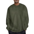 thumbnail image 1 of WEAIXIMIUNG Christmas Mens Autumn and Winter Suede Hatless Pullover Solid Color Long Sleeve Sweater Top, 1 of 6
