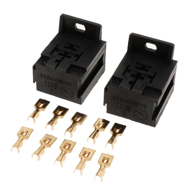 Conector De De 5 Pines Con Terminales pcs 6,3 Mm, Soporte Para Caja De De Vehículo De Camión De Automóvil, Paquete De 2 Yotijar Soporte de base de relé de 5 pines