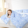thumbnail image 4 of Erosebridal Blue Geometric Grid 7 Pieces Bedding Comforter Set,Girls Lovely Bowknot Full Bedding Set For Kids,Reversible, 4 of 7