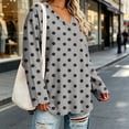 thumbnail image 5 of LIaqionyy Plus Size Tops for Womens V Neck Long Sleeve Casual Loose Blouse Fall Outfits Business Work Basic Tees Shirts, 5 of 7